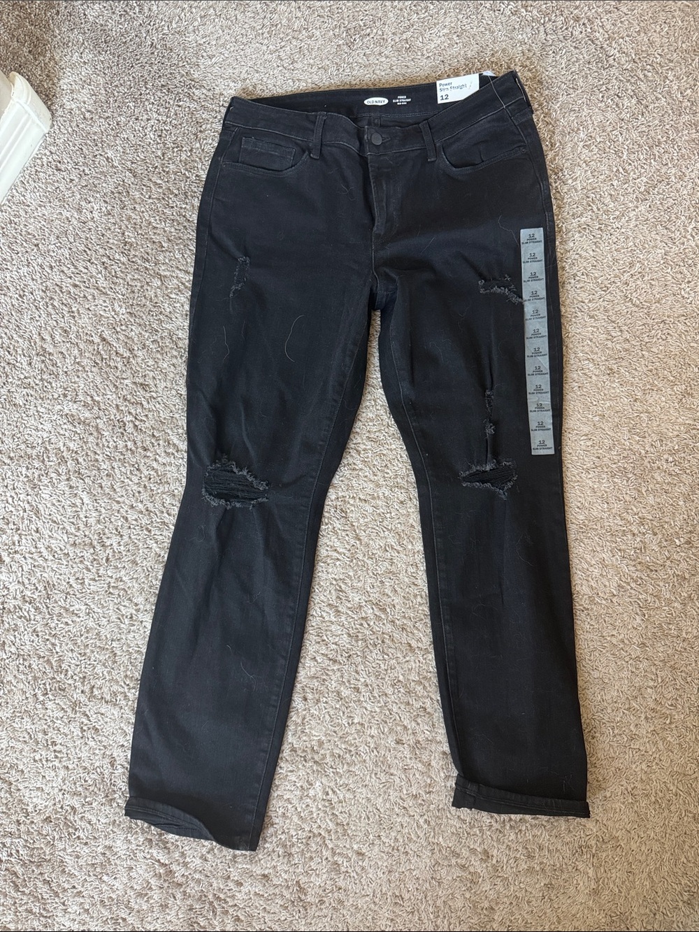 Old Navy Black Distressed Boyfriend Jeans / W6